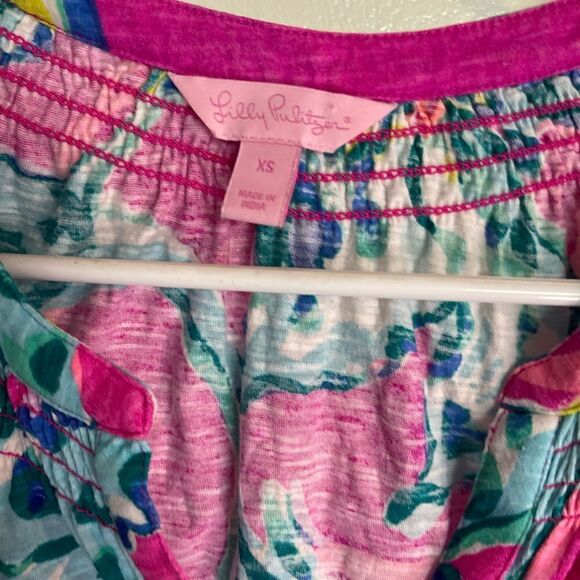 Lilly Pulitzer Essie Sleeveless Cotton Printed Top.Size XS - Picture 7 of 10